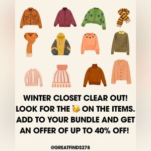 Up to 40% Off Winter Closet Clear Out!